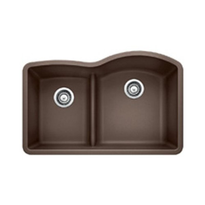 Blanco B441609  Diamond 1.75 Low Divide Under Mount Reverse Kitchen Sink, Large, Cafe Brown