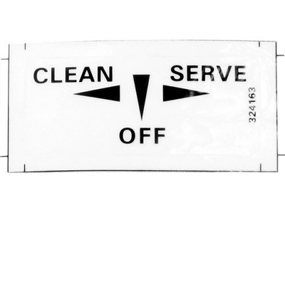 DECAL; CLEAN/OFF/SERVE