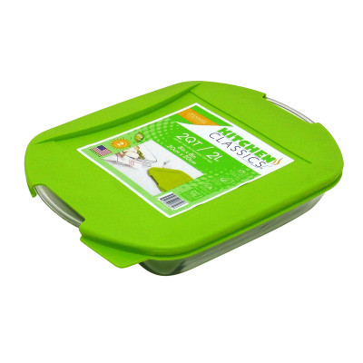 BAKE DISH/LID 8X8 GLS