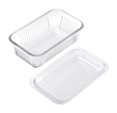 BUTTER DISH CLEAR GLS
