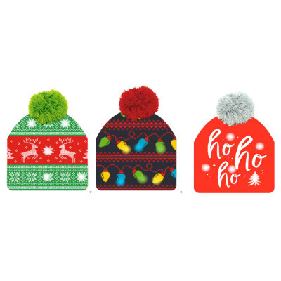 LIGHT UP HAT XMAS 1PK