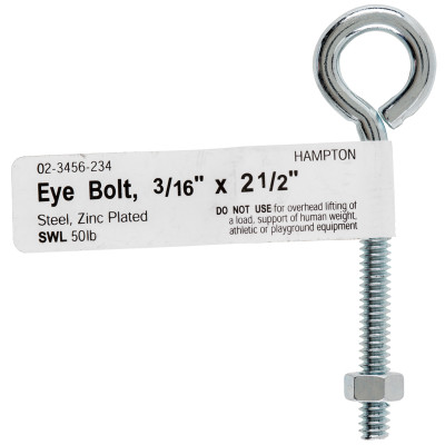 BOLT EYE W/NUT3/16X2.5