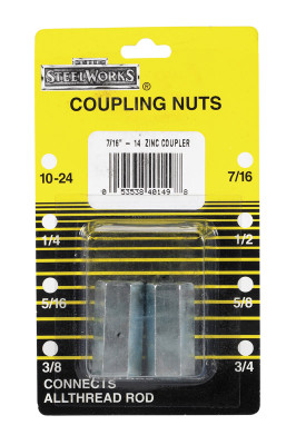 NUT COUPLING 7/16-14 2PK