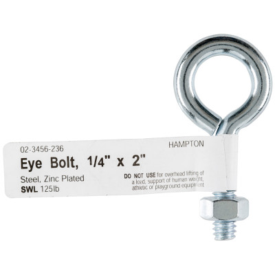 BOLT EYE W/NUT 1/4X2