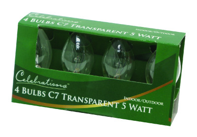 STD C7 BULB CLEAR PK4