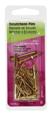ESCUTCHEON PIN1"X16PLTD