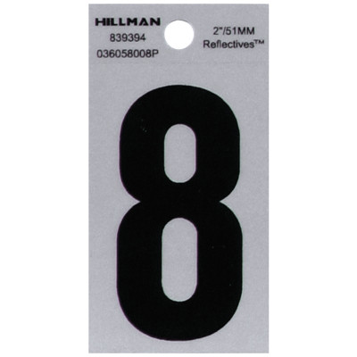 2" BLK/SLV #8 ADHV 1PC