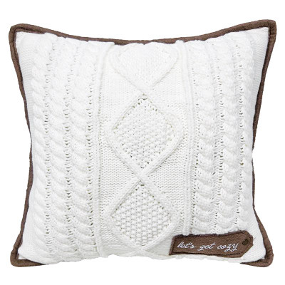 CMAS KNIT PILLOW BRW/WH