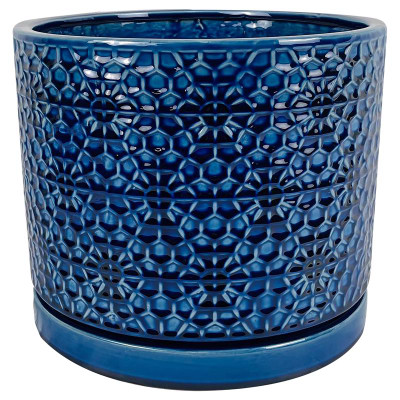 FLOWER POT AMELI BLU 12"