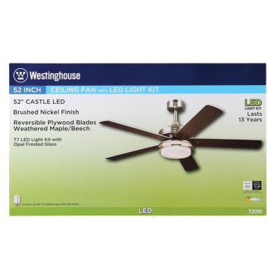 CEILING FAN BRS NCKL 52"
