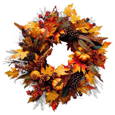 FALL WREATH UNLIT 24"