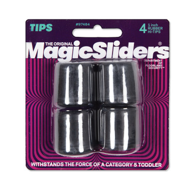 LEG TIPS 1" BLACK 4PK