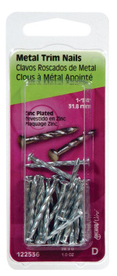 NAIL 1-1/4"METL TRIM ZP