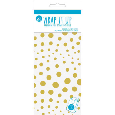 TISSUE PAPER WHT/GLD 5CT