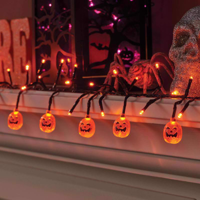 LIGHTS LED PUMKIN ORG 9'