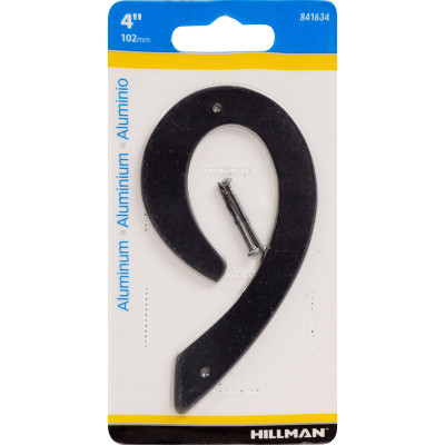 4" BLK #9 NAILON 1PC HILLMAN 4 in. Black Aluminum Nail-On Number 9 1 pc