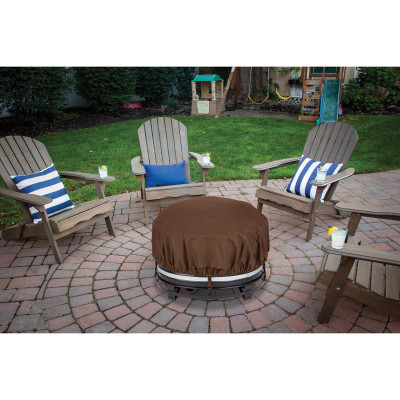 FIRE PIT COVER BRWN Living Accents Polyester Fire Pit Cover
