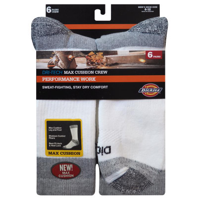CREW SOCKS MEN WHT 6PAIR