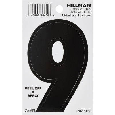 3" BLK #9 VINYL ADHV 1PC