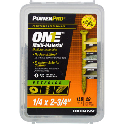 MULTISCREW 1/4X2-3/4"BRZ HILLMAN Power Pro 1/4 in. Ga. X 2-3/4 in. L Star Flat Head Coarse Multi-Material Screws