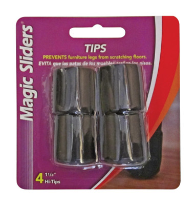 LEG TIP VNL BLK1-1/8"4PK