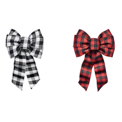 PLAID WIRE BOW ASSRT 14"