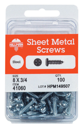 SCRW SM PHL PH 8X1"PK100