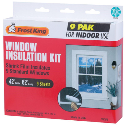 INSULATION KIT ID 42X62" Frost King Clear Shrink Indoor Window Film Insulator Kit 42 in. W X 62 in. L