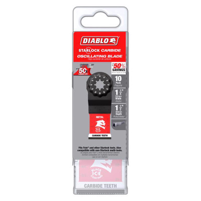 OSC BLAD METAL SL 1-1/4" Diablo Starlock 1-1/4 in. W Carbide Oscillating Blade Metal 10 pk