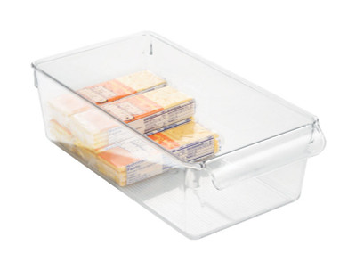 STORAGE BIN CLEAR 6"W iDesign Clear Storage Bin 3.5 in. H X 6 in. W X 11.5 in. D Stackable