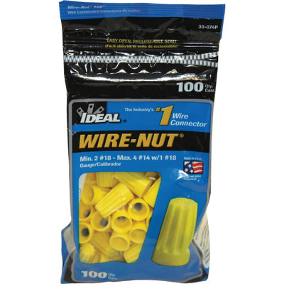 WIRE NUT YLW 22-14 100PK