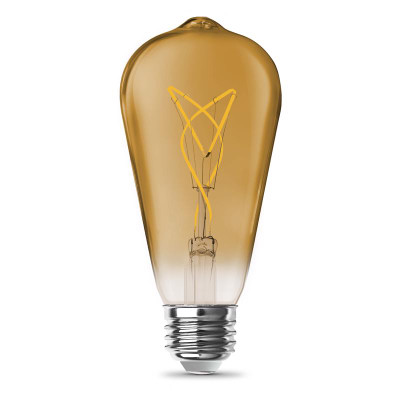 FT LED ST19 AMB 60W 2PK Feit ST19 E26 (Medium) Filament LED Bulb Amber 60 Watt Equivalence 2 pk