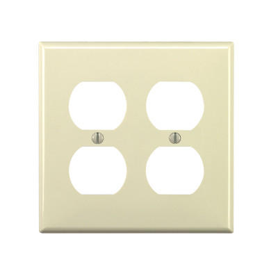 WALL PLATE ALMOND 2GANG Leviton Light Almond 2 gang Nylon Duplex Wall Plate 1 pk
