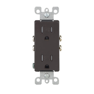 OUTLET BROWN 5-15R 125V Leviton Decora 15 amps 125 V Duplex Brown Outlet 5-15R 1 pk