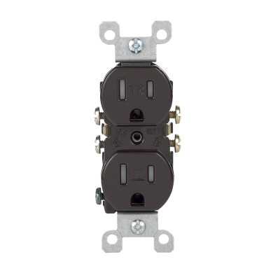 OUTLET BROWN 5-15R 125V Leviton 15 amps 125 V Duplex Brown Outlet 5-15R 1 pk
