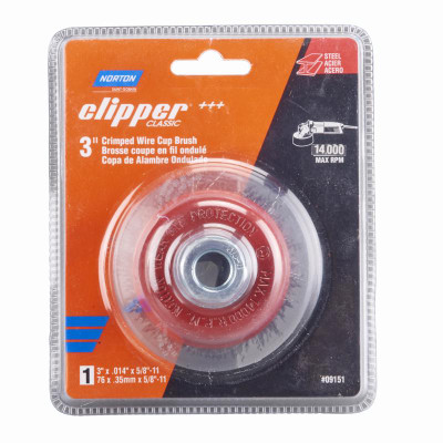 WIRE CUP BRSH CRMP RD 3"