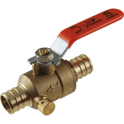 PEX BALL VALVE 3/4 SharkBite 3/4 in. Brass Crimp Ball Valve with Drain Full Port