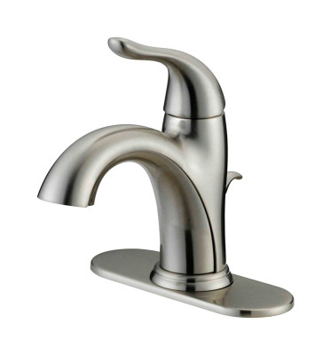 LAV FAUCET 1H BN W/PU OakBrook Brushed Nickel Single-Handle Bathroom Sink Faucet 4 in.