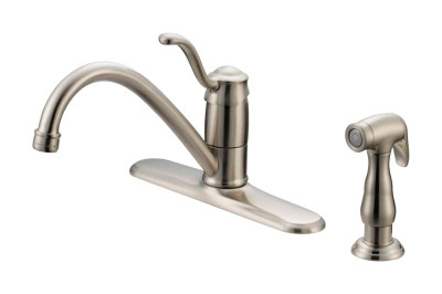 KTCH FAUCET 1H BN SDSPRY OakBrook Tucana One Handle Brushed Nickel Kitchen Faucet Side Sprayer Included
