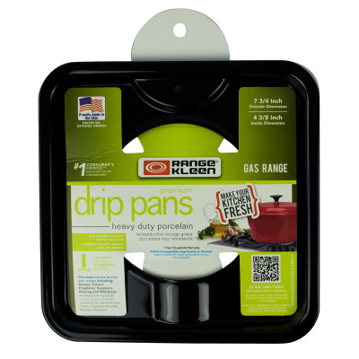 DRIP PAN "I" BLK SQ7.75"