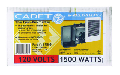 IN WALL FAN HEATER WHT