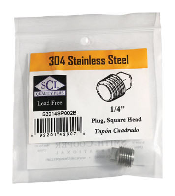 SQ HEAD PLUG 1/4 SS