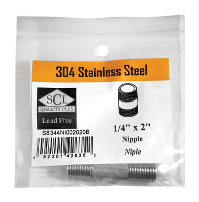 NIPPLE SS 1/4 X 2 