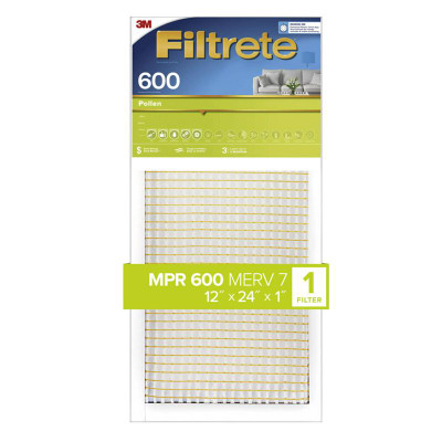 AIR FILTER 12X24X1 3M Filtrete 12 in. W X 24 in. H X 1 in. D 7 MERV Pleated Air Filter 1 pk