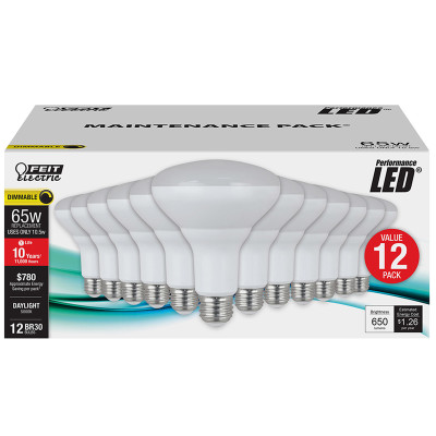 LED BR30 E26 DL 65W 12PK Feit Electric BR30 E26 (Medium) LED Bulb Daylight 65 Watt Equivalence 12 pk