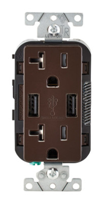 OUTLET 20AMP USB BROWN