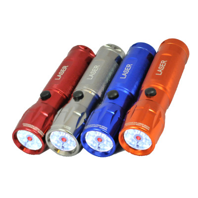 FLASHLIGHT 8 LED + LASER