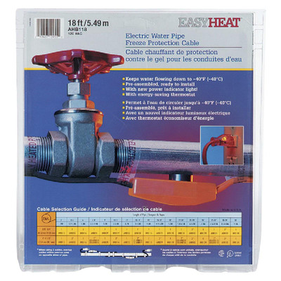 HEAT CABLE F/PIPE 18FT