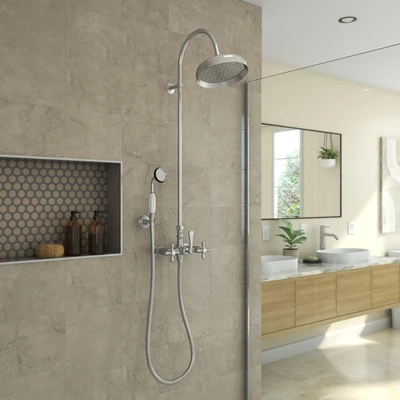DreamLine Abbey FSAB1028H46X04 Thermostatic Shower Faucet Set with Handshower, Brushed Nickel