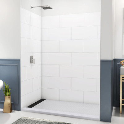DreamLine DreamStone 42x62x84 Shower Wall Kit White Subway Pattern